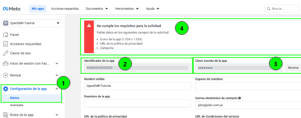 Mata APP - ID y Clave secreta
