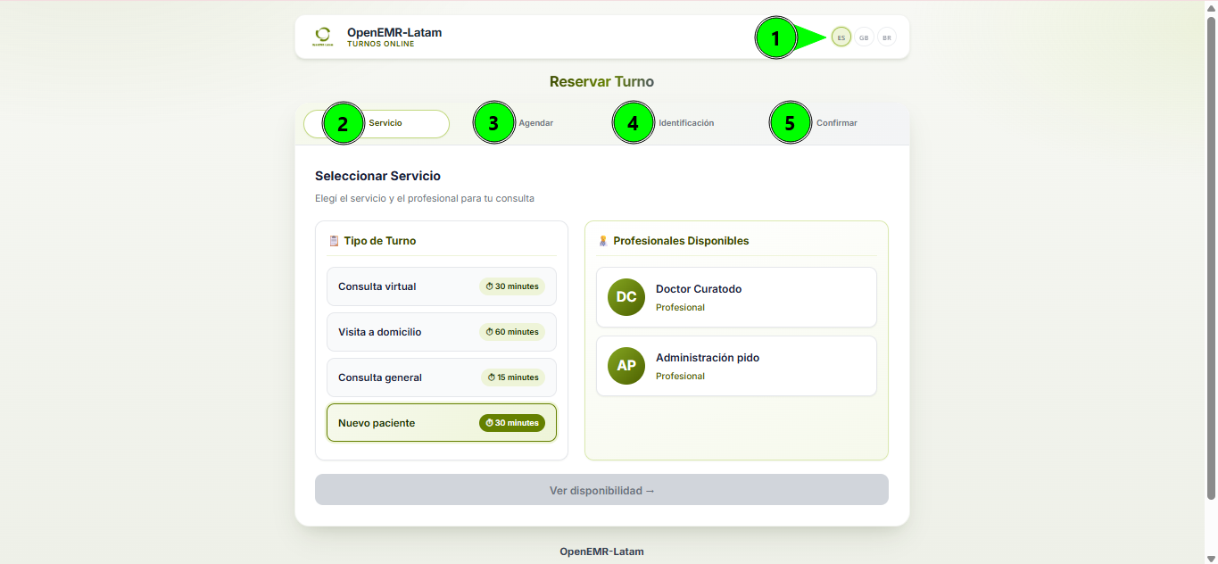 Formulario de Turnos OnLine