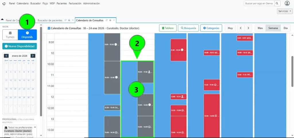 Paso 1: Configurar disponibilidad